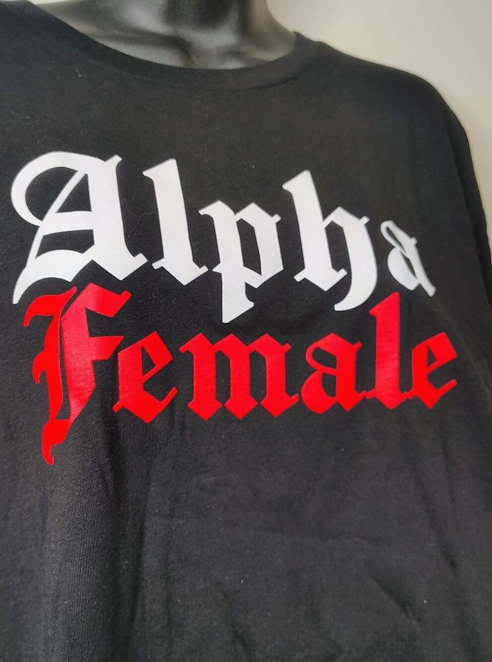 Alpha Female Black Graphic Tee Red White Gothic Lettering Unisex T-Shirt